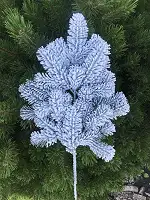 Гілка хвойна Premium лита 53 см зелена засніжена (упаковка 3 шт.)