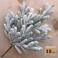 Гілки хвойні штучні Traditional 60 см засніжені (упаковка 15 штук)