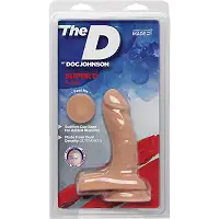 Фалоімітатор Doc Johnson The D - Super D - 6 Inch With Balls - ULTRASKYN - White, діаметр 3,8 см