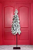 Ялинка HVOYA Style Lux вузька лита на високому металевому стовбурі - підставці 160 см засніжена