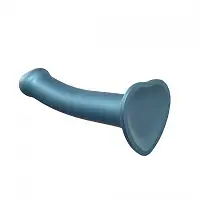 Насадка для страпону Strap-On-Me Mono Density Dildo M Blue, діам. 3,3 см, одношаровий силікон, гнучк