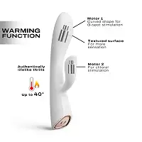 Вібратор-кролик з підігрівом Dorcel FLEXI RABBIT WHITE, гнучкий стовбур