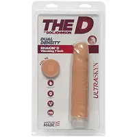 Фалоімітатор Doc Johnson The D: Shakin D 7 Inch Vibro ULTRASKYN, діаметр 3,8 см, плавне регулювання