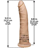 Фалоімітатор Doc Johnson Platinum TRUSKYN - The Tru Ride Slim 9 Inch, діаметр 4,6 см, двошаровий