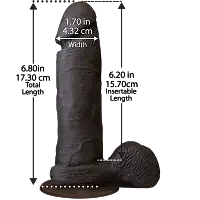 Фалоімітатор Doc Johnson The Realistic Cock 6 inch Black - ULTRASKYN, Vac-U-Lock, діаметр 4,3 см