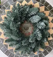 Вінок новорічний різдвяний Elegant зі штучної хвої d-40 см блакитний