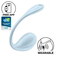 Віброяйце Satisfyer Smooth Petal Connect App Light Blue
