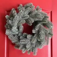 Вінок новорічний різдвяний Lux з литої хвої d-40 см блакитний