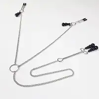 Затискач для сосків та клітора Art of Sex - Nipple and clit clamps Black Pearl