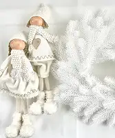 Вінок новорічний різдвяний Lux з литої хвої d-50 см білий