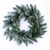 Вінок новорічний різдвяний Elegant із штучної хвої d-50 см зелений з білими кінчиками
