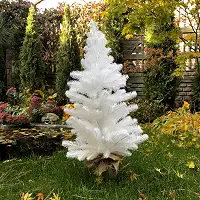 Ялинка лита Premium в мішковині 90 см біла