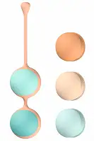Вагінальні кульки Liebe Kewos — Peach/Mint, 5 кульок у комплекті, 15, 25, 35, 45 та 55 г