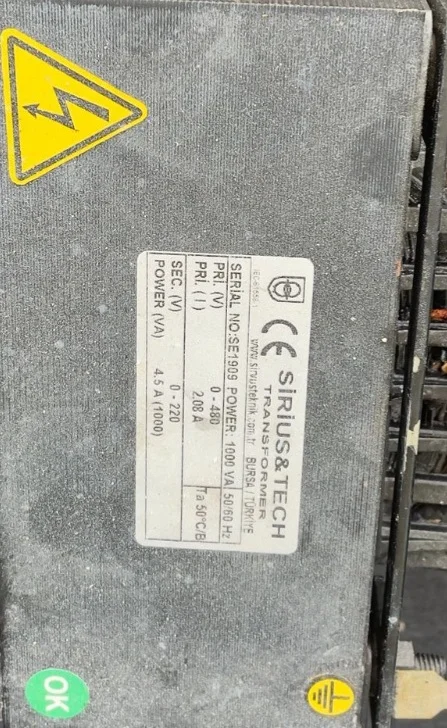 İnoksan Bulaşık Yıkama Makinası 480 volt Trafo