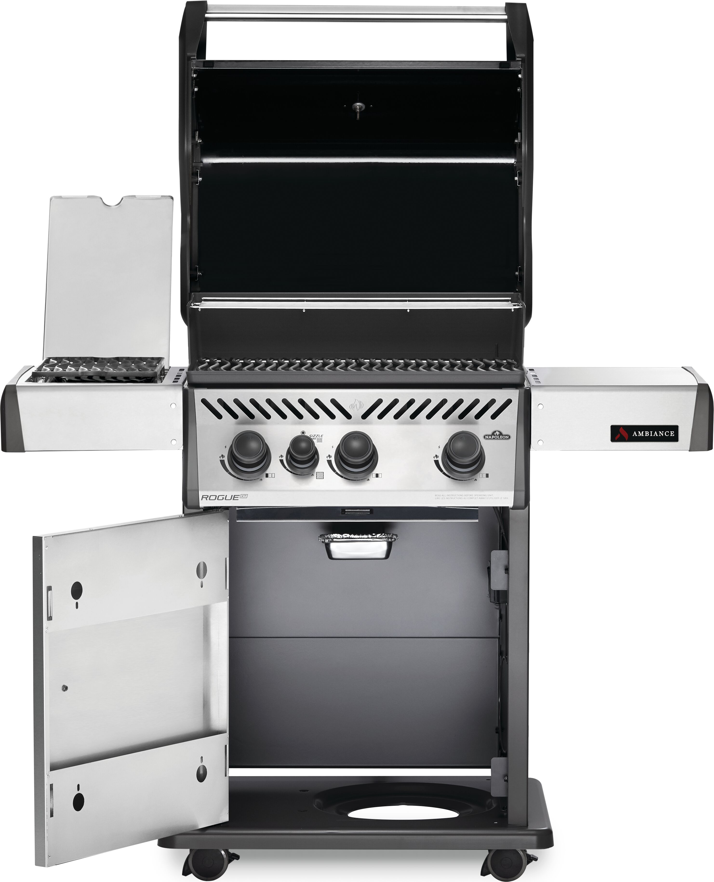 Napoleon Rogue® XT 425 Ambience, Propane Gas Grill with Infrared Side Burner, Grey - Image 3