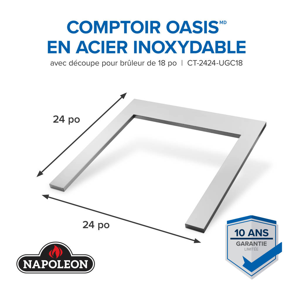 OASIS® 24" x 24" Stainless Steel Countertop with 18" Burner Cutout - Image 9