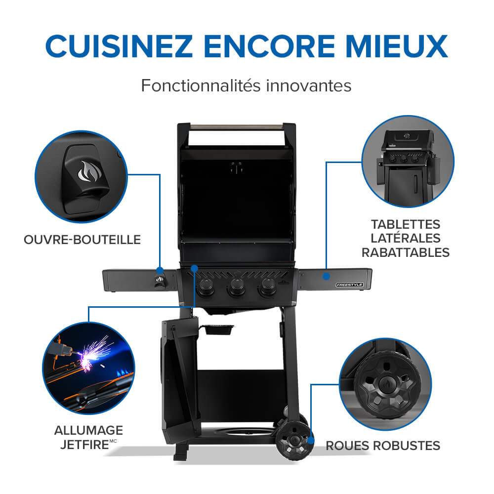 Freestyle™ 365 3-Burner Natural Gas Grill, Matte Black - Image 8