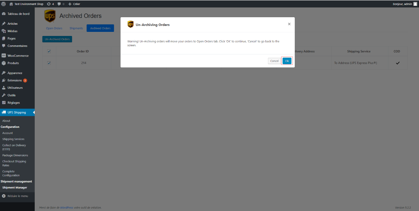 Data in ‘Shipment’ tab for over 90 days will be deleted.