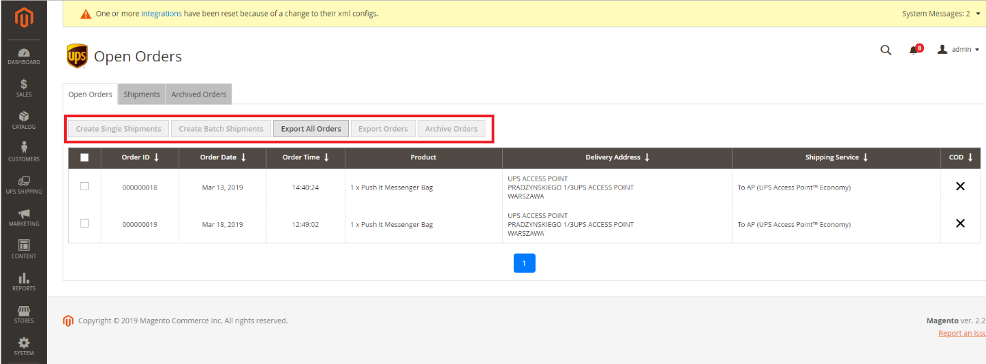 User can put the orders into Archived Orders tab by selecting the orders from Open Orders tab and se
