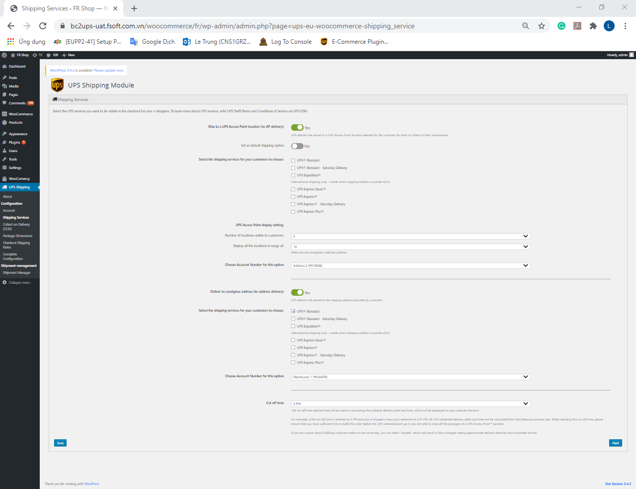 The shipping services that user selected in the Shipping Service screen will be automatically loaded