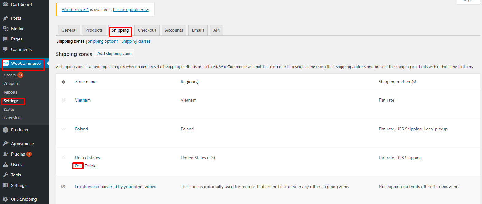 3. Uninstall the UPS Shipping plugin.