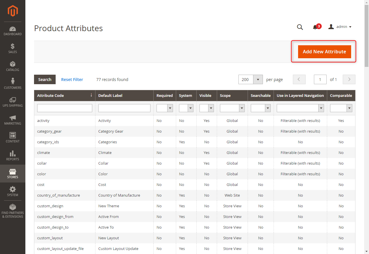 Click Add New Attributes button