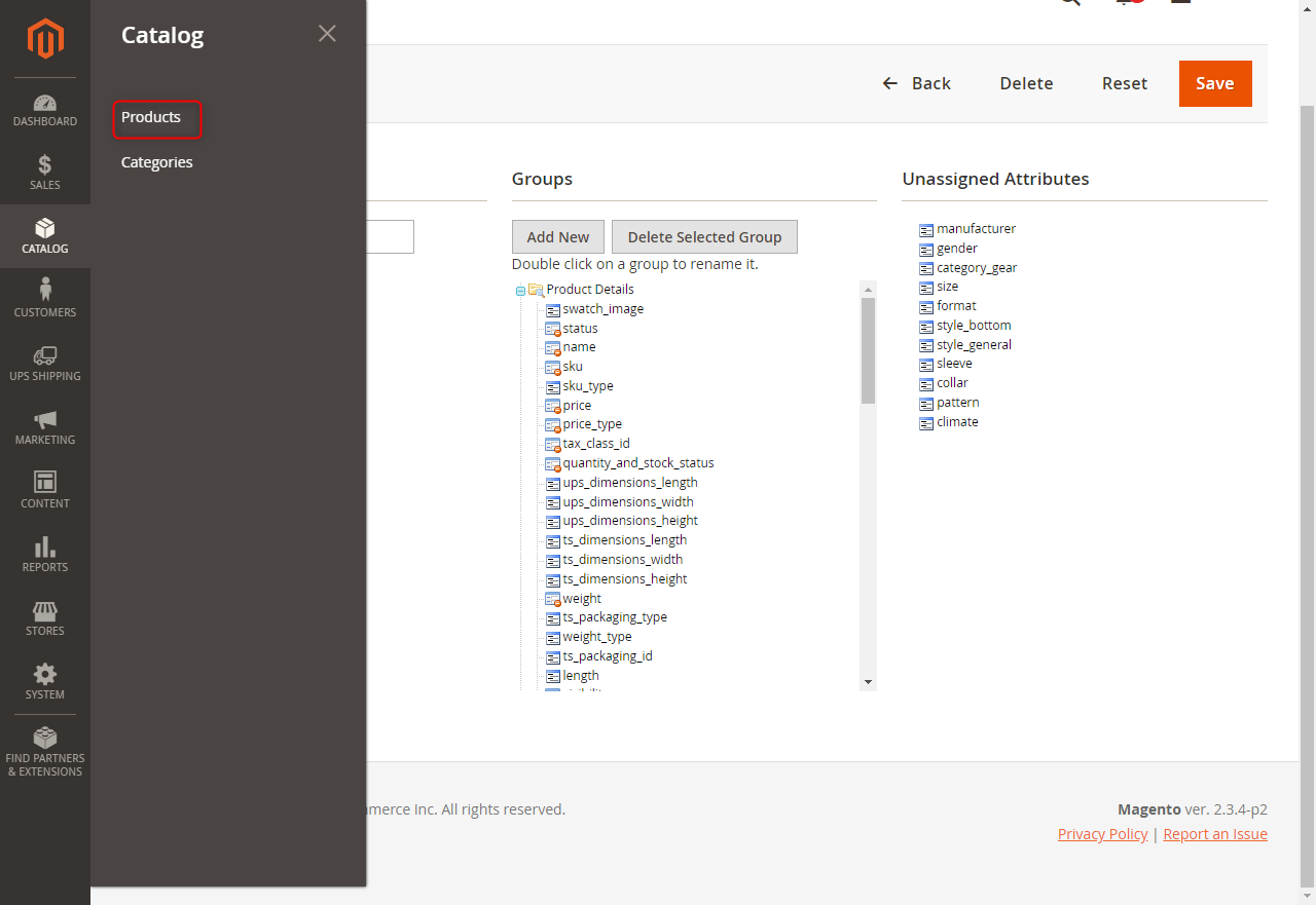 Click first Categories