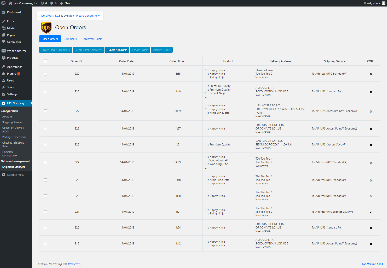 User can check the estimated shipping fee and estimated delivery date of the current shipment by cli