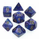 7 Die Set Chessex LUSTROUS PURPLE gold Dice VIOLA oro Dadi Dado 27497