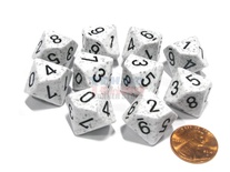 10 d10 Dice Set Chessex SPECKLED ARCTIC CAMO Black 25111 MACULATO ARTICO Nero Dadi Dado