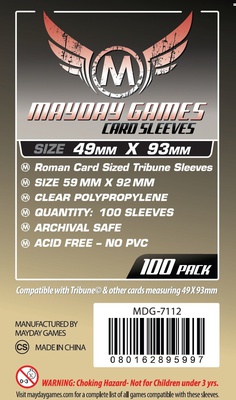 100 Card Sleeves Mayday ROMAN TRIBUNE 49x93 Bustine Protettive Giochi da Tavolo 