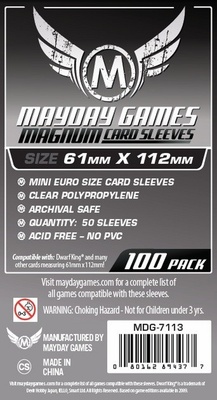 100 Card Sleeves Mayday MAGNUM 61x112 Bustine Protettive Giochi da Tavolo Buste