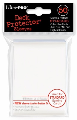 50 Deck Protector Sleeves Ultra Pro Magic STANDARD WHITE Bianco Bustine Protettive Buste