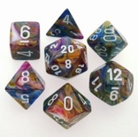 7 Die Set Chessex FESTIVE CAROUSEL white Dice CAROSELLO bianco Dadi Dado 27440