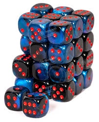 36 d6 Dice Set Chessex Polyedral BLACK STARLIGHT Red 26858  NERO LUCE STELLARE Rosso Dadi Dado