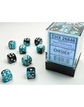 36 d6 Dice Set Chessex Gemini BLACK SCHELL White 26846 NERO Conchiglia Bianco Dadi Dado