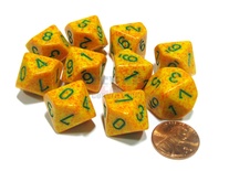 10 d10 Dice Set Chessex SPECKLED LOTUS Green 25112 MACULATO LOTO Verde Dadi Dado