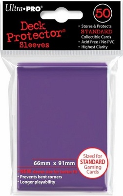 50 Deck Protector Sleeves Ultra Pro Magic STANDARD PURPLE Viola Bustine Protettive