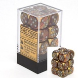 12 d6 Dice Set Chessex Glitter Polyhedral GOLD Silver 27703 ORO Argento Dadi Dado