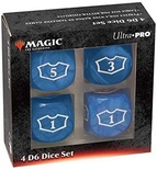 Ultra Pro SET 4 DADI D6 22 mm MANA BLU Blue Magic the  Gathering