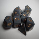 7 Die Set Chessex OPAQUE DARK GREY copper Dice OPACO GRIGIO SCURO rame Dadi Dado 25420