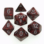 7 Die Set Chessex SPECKLED SILVER VOLCANO silver 25344 MACULATO VULCANO ARGENTO Dadi Dado Dice