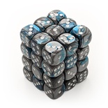 36 d6 Dice Set Chessex Gemini STEEL TEAL White 26856 ACCIAIO VERDE ACQUA Bianco Dadi Dado