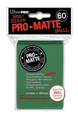 60 Deck Protector Sleeves Ultra Pro YuGiOh PRO MATTE SMALL GREEN Verde  Bustine Protettive Buste