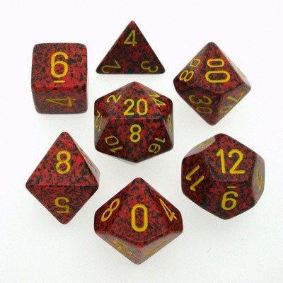 7 Die Set Chessex SPECKLED MERCURY gold 25323 MACULATO MERCURIO oro Dadi Dado Dice