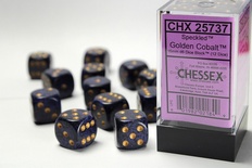 12 d6 Dice Set Chessex SPECKLED GOLDEN COBALT 25737 Blue Purple Dadi Dado Die