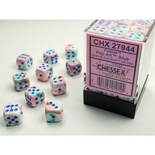 36 d6 Dice Set Chessex Polyedral FESTIVE POP ART /BLUE 27944 POP ART BLU Dadi Dado