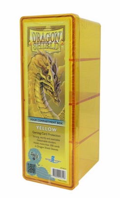 Four Compartment Box Dragon Shield Magic YELLOW Giallo Porta Mazzo 4 Spazi Scatola