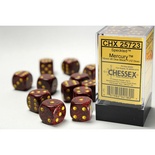 12 d6 Dice Chessex SPECKLED MERCURY  Red Black Dadi 25723