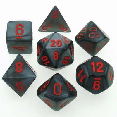 12 d6 Dice Set Chessex VELVET BLACK red 27678 Dadi NERO rosso